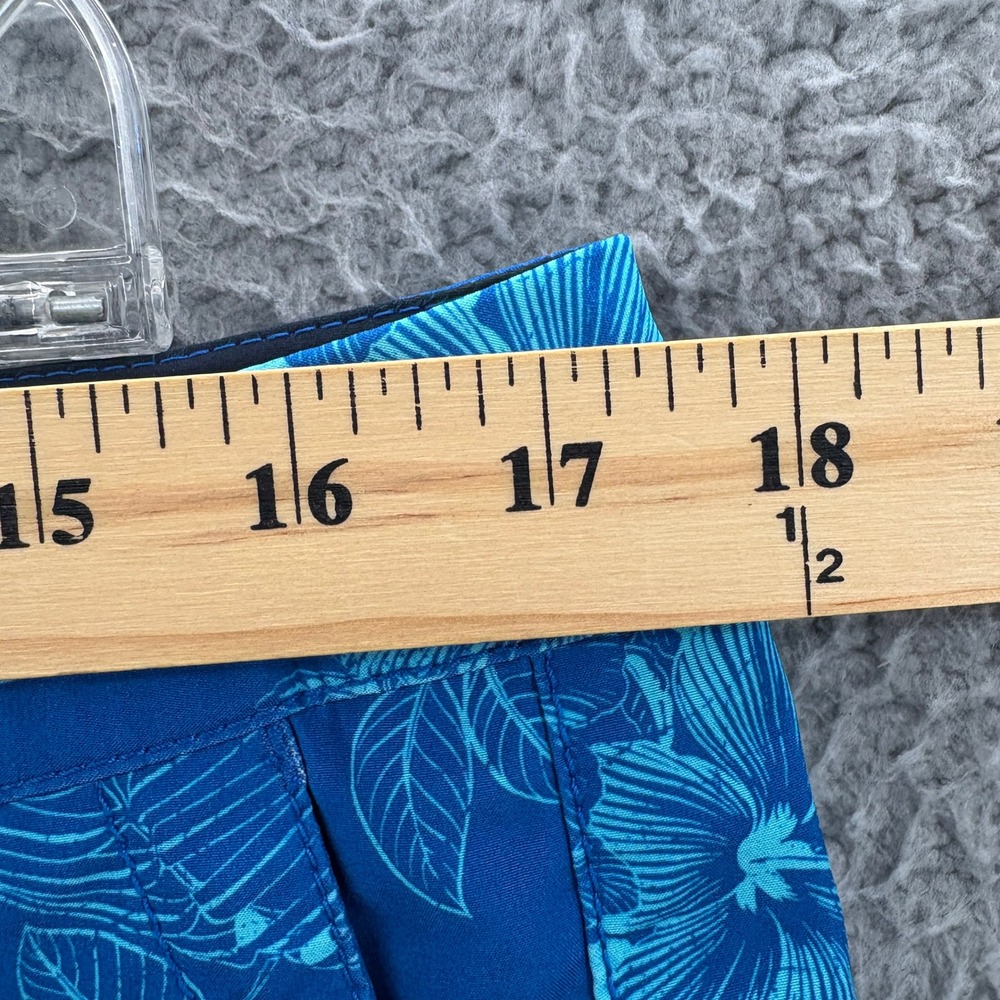 Tommy Bahama Shorts Mens 34 Blue Floral Tropical Hibiscus Hybrid Swim Golf Beach - Picture 6 of 12
